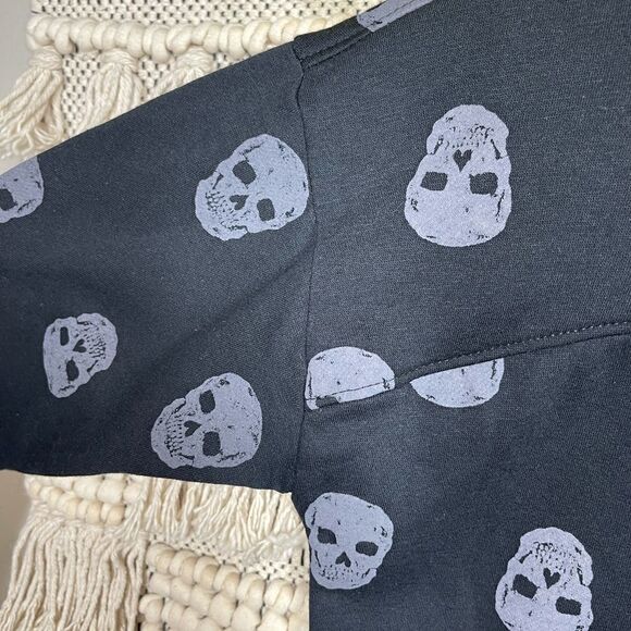 Cozie Black Skull Print Hoodie - Picture 3 of 5